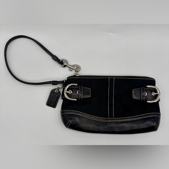 Coach Black SOHO Wristlet with Silver Accents | Very Good Condition - Picture 1 of 14